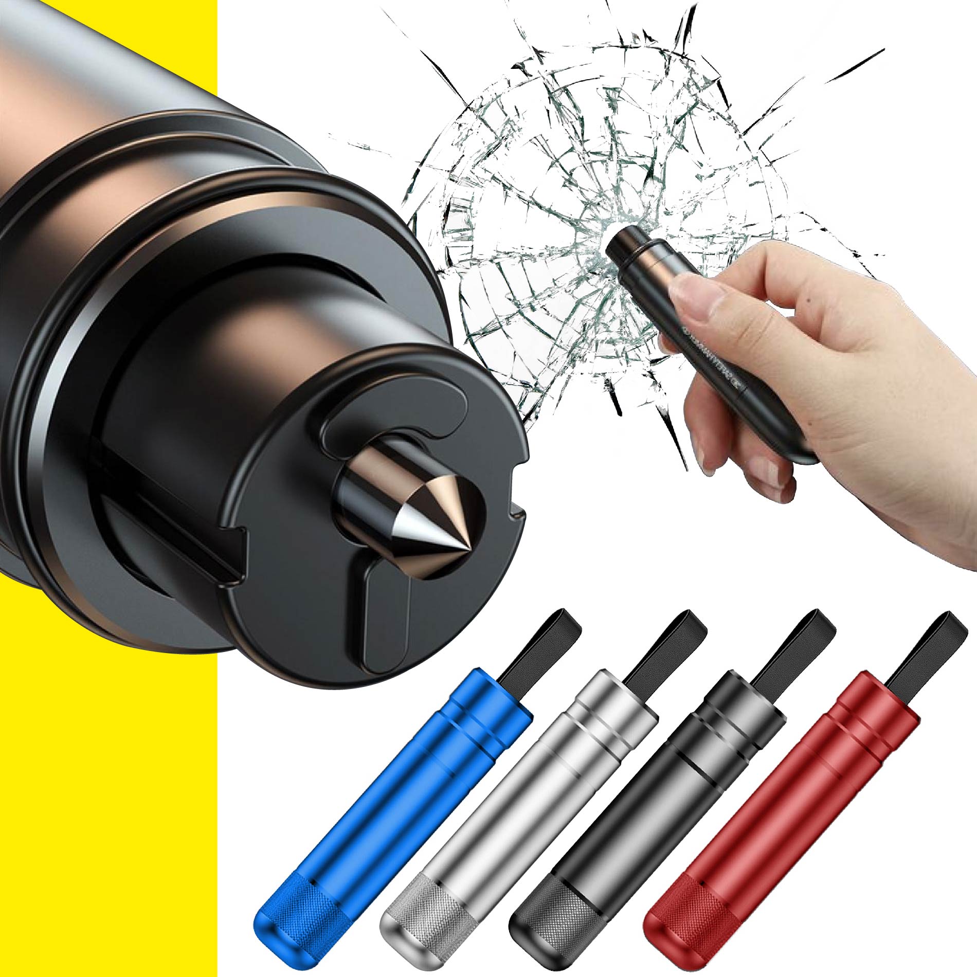 HAMMER LIFE - Martillo Multifuncional Cortador del Cinturón de Seguridad y Rompevidrios en Milisegundos