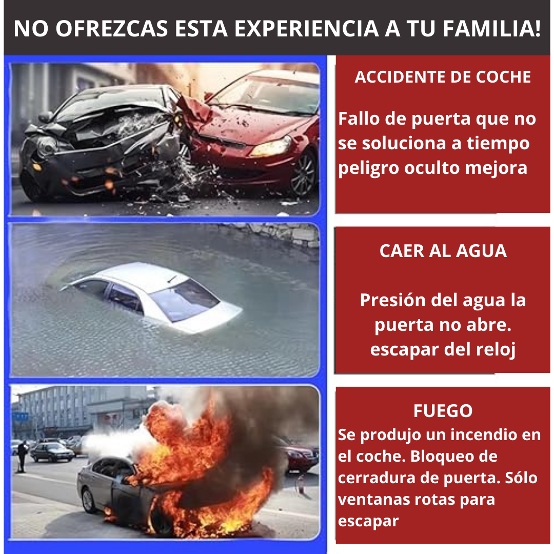 HAMMER LIFE - Martillo Multifuncional Cortador del Cinturón de Seguridad y Rompevidrios en Milisegundos